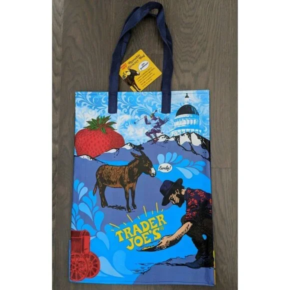 2 Trader Joe's Reusable Shopping Grocery Bags Lot San Francisco California - Picture 3 of 7